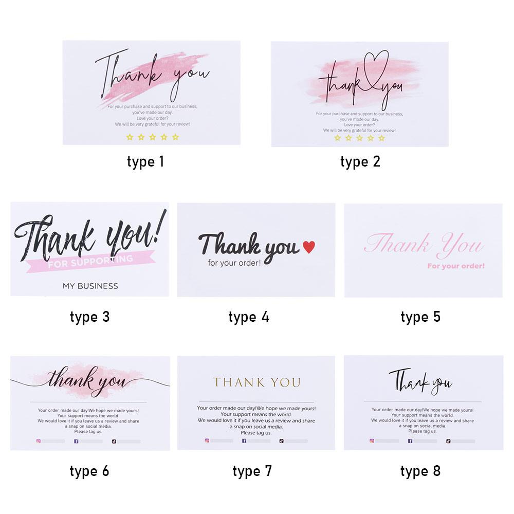 LEISURE Gói 30 Tấm Thiệp &quot;Thank You For Your Order&quot; Màu Nước Hồng
