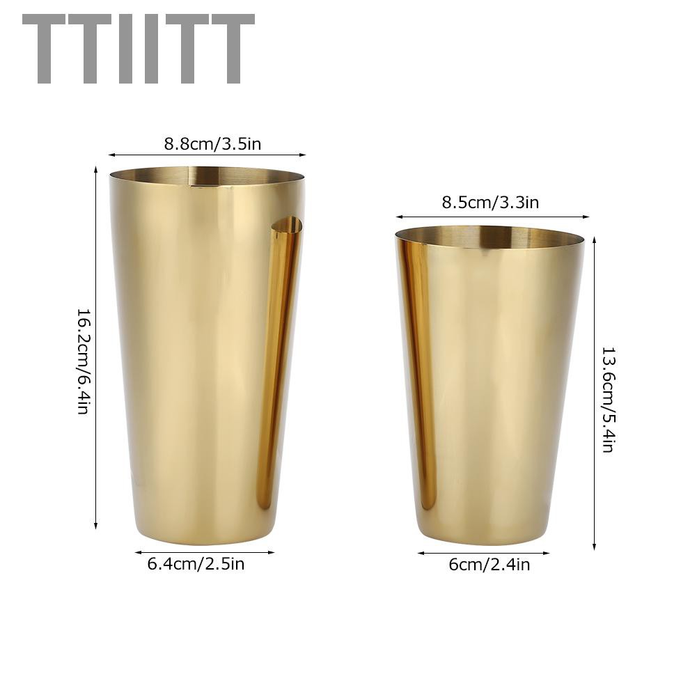 Ttiitt 304 Stainless Steel Cocktail Shaker Bottle Set Bartender Bar Accessory Barware Tools