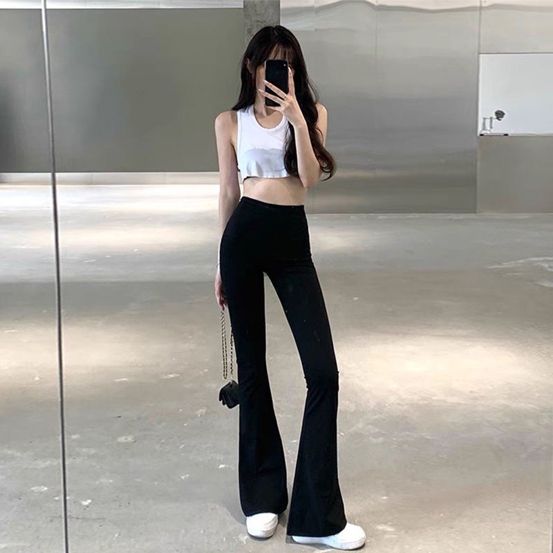 Quần yoga IELGY mỏng lưng cao co giãn màu đen cho nữ