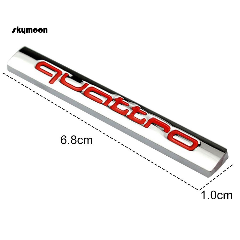 Sticker kim loại khắc chữ Quattro dán trang trí Audi A4L A6L