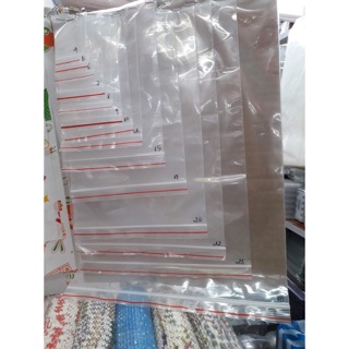 Túi zipper trong chỉ đỏ