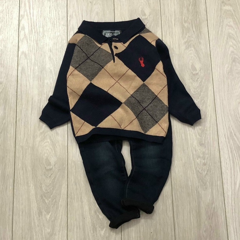 Áo len thu đông cho be trai - Áo len trám Next siêu đẹp cho bé trai size 2-7t