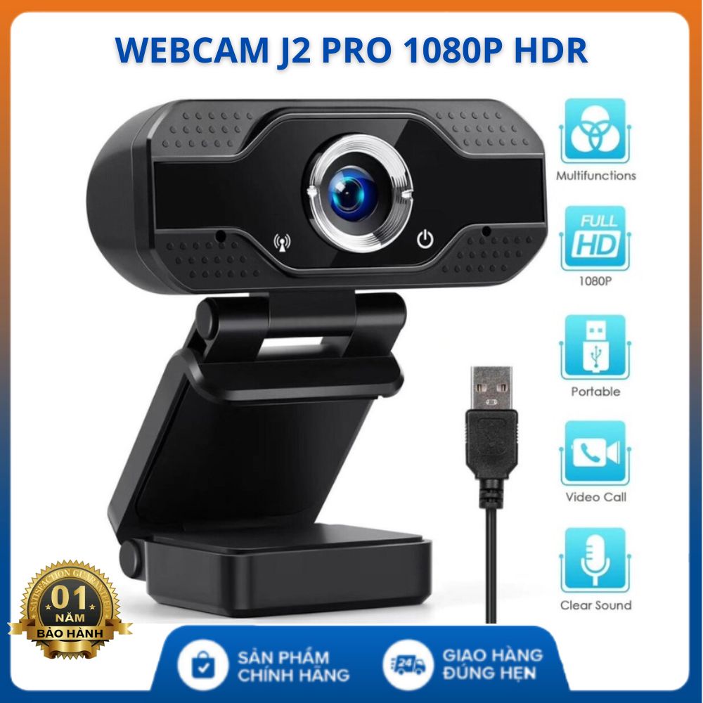 Webcam Máy Tính-Latop-Có Mic Full HD-Camera Học Online Qua ZOOM, Trực Tuyến - Hội Họp- Gọi Video Hình Ảnh Sắc Nét J2 Pro