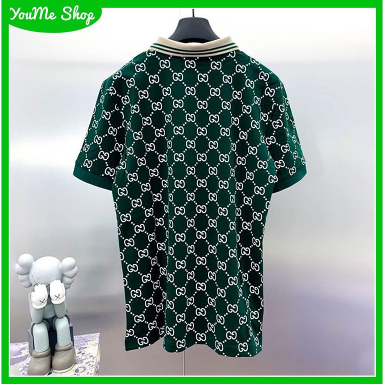 Áo thun polo gucci cổ bẻ Unisex tay lỡ phom rộng , Áo phông Oversize nam nữ