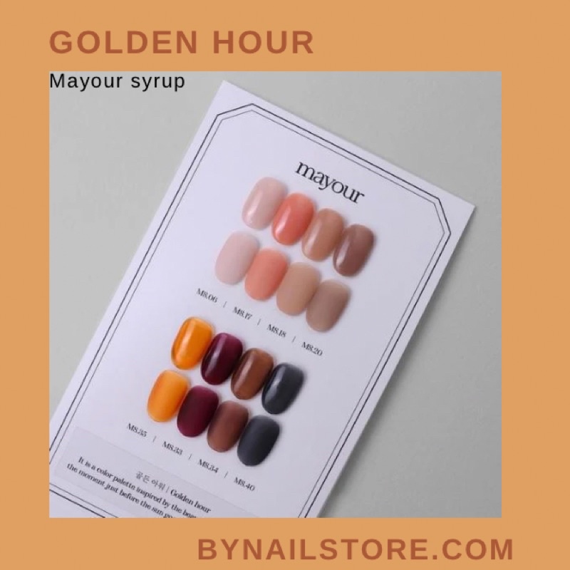 [Mayour syrup] Bộ sản phẩm sơn thạch cao cấp Hàn Quốc collection Golden Hour (8pcs)