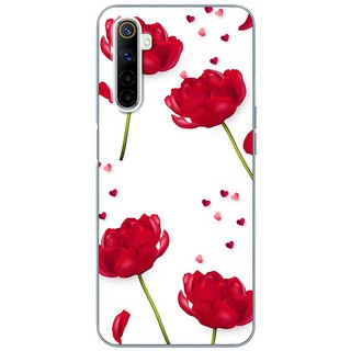 Ốp lưng Realme 6, 6 Pro, 6i in hình Hoa đỏ nền trắng