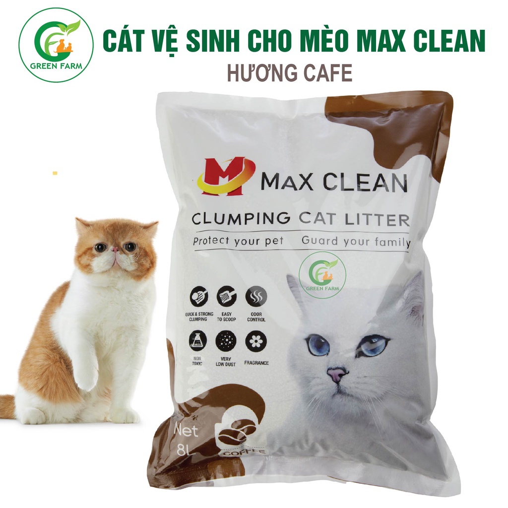 Cát Mèo, Cát Vệ Sinh Cho Mèo, Cát Đất Sét Max Clean Ít Không Bụi, Siêu Vón, Siêu Khử Mùi