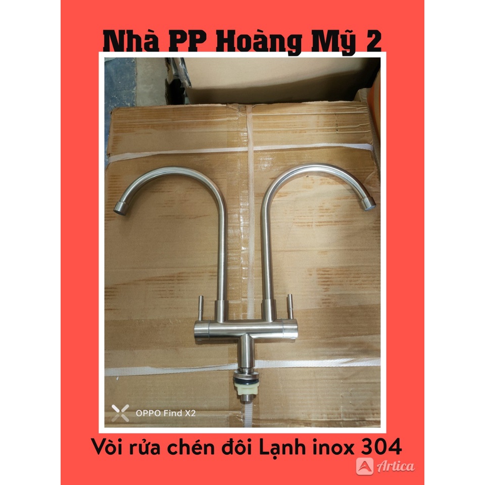 Vòi rửa chén Vòi rửa bát đôi inox 304 Lạnh