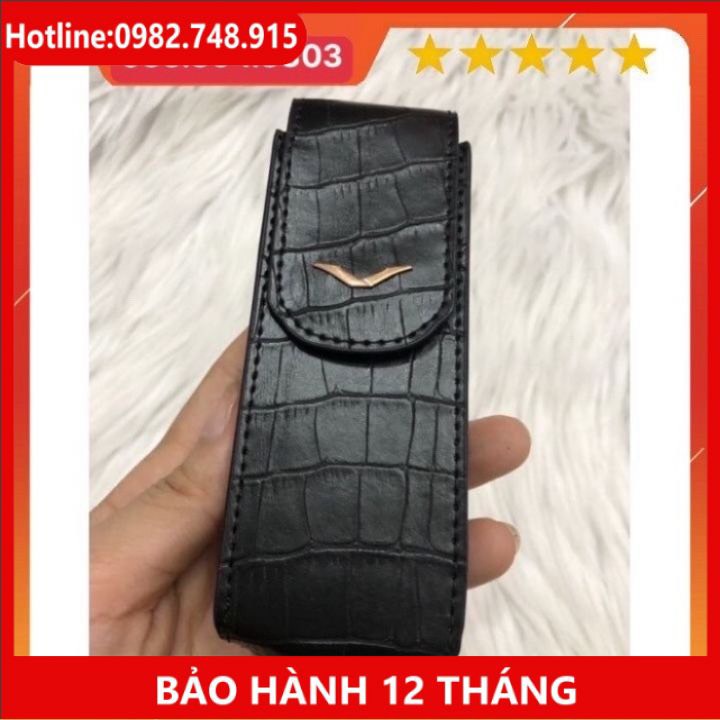 Bao da vertu nắp gập vân cá sấu đen hàng nhập khẩu [ Xem thêm mô tả ]