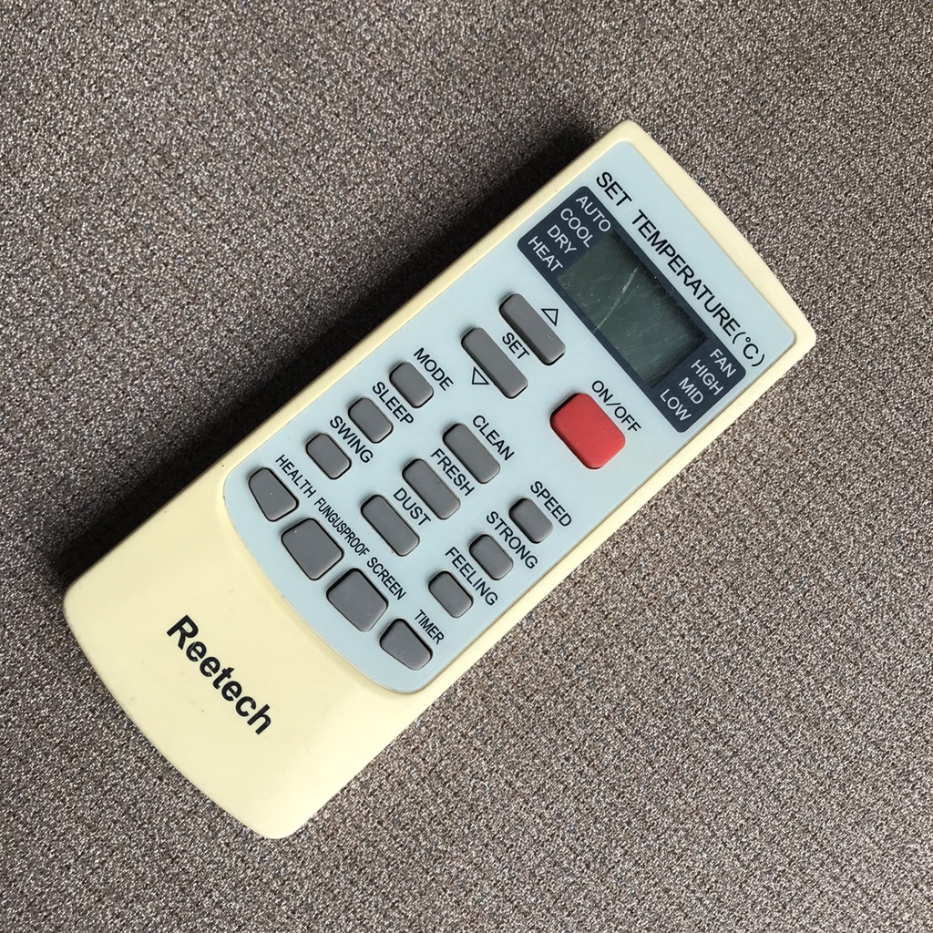 Điều khiển điều hòa reetech nút đỏ, Remote máy lạnh reetech hàng zin theo máy