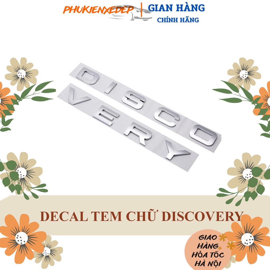 Decal tem chữ Discovery 3D cho ô tô