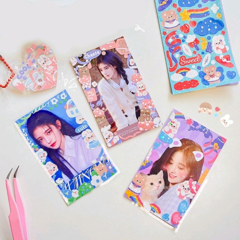 Set 2 tấm sticker ánh nhũ trang trí sổ, journal, top decor, scrapbook