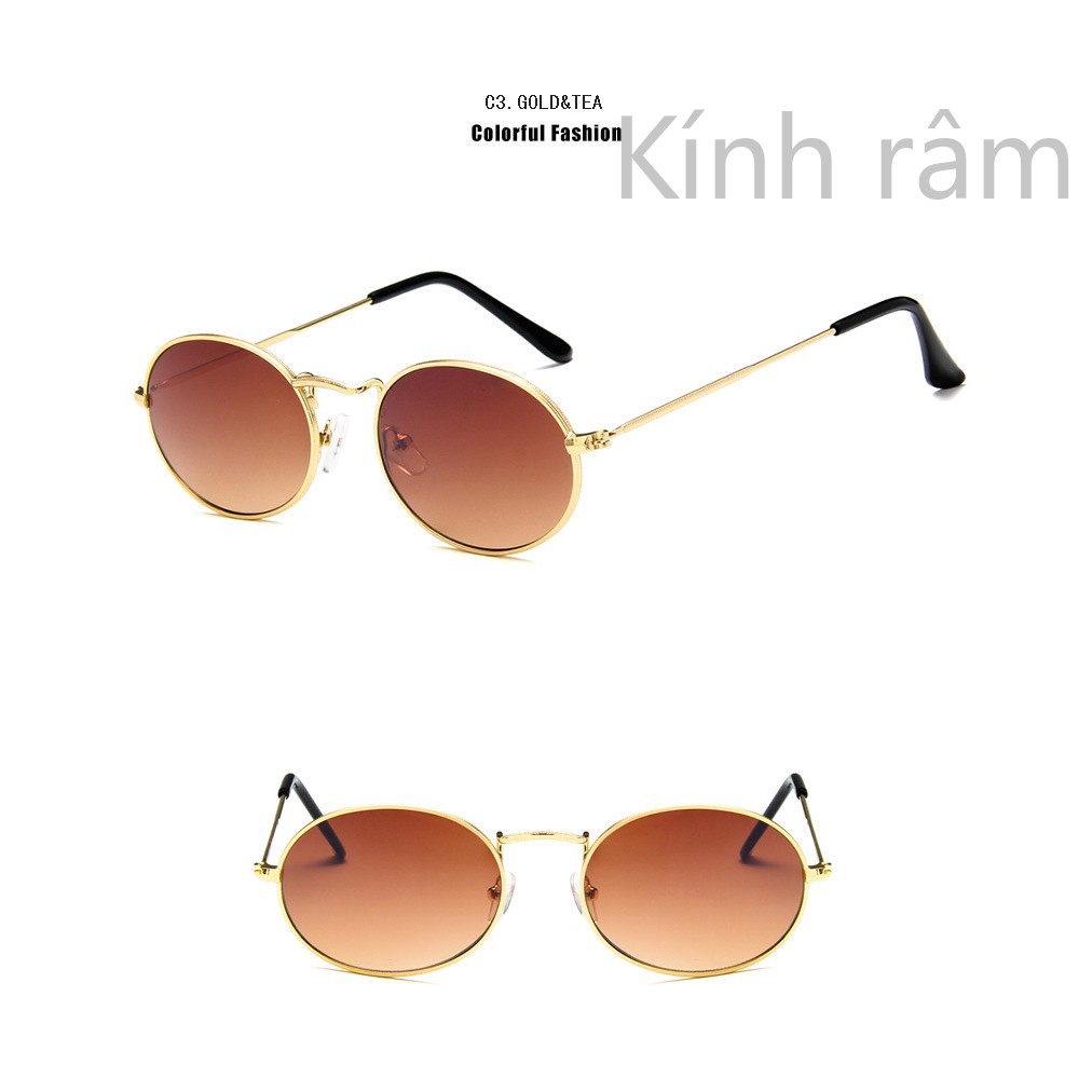 Kính mát tròng hình oval gọng thép không rỉ chất lượng cao