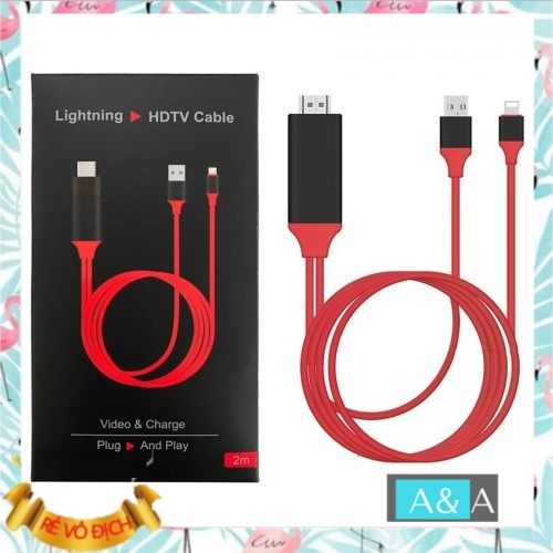 Cáp MHL chuyển tín hiệu từ Iphone 5/ 5S/ 6S/ 6 Plus/ 7/7P/8/8P/SE lên Tivi -Cáp HDMI cho Iphone