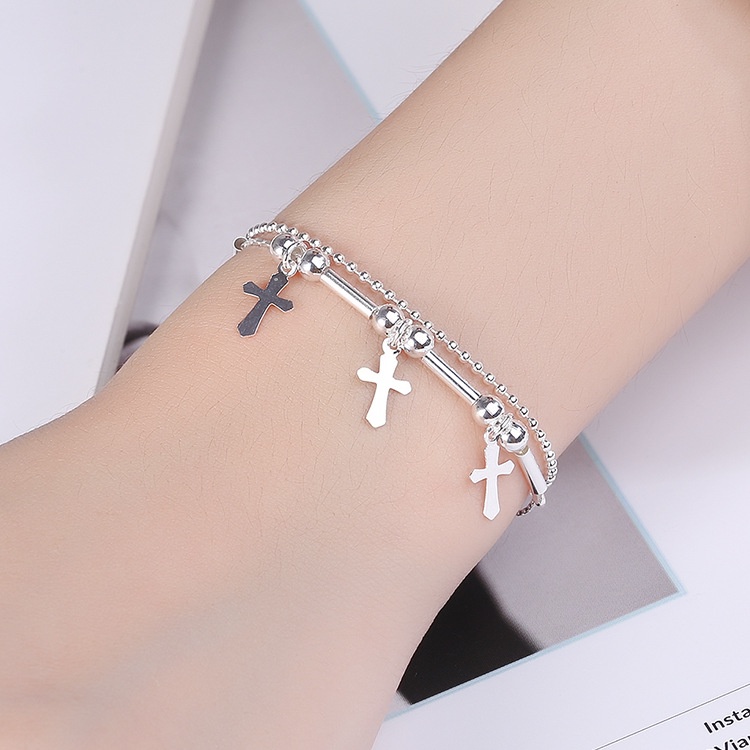 Vòng tay bạc 925 gắn hình hoa/bướm/chuông/trái tim phong cách sành điệu cho nữ