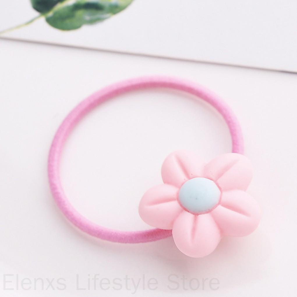 Set 30 Dây Chun Buộc Tóc Gắn Hoa Xinh Xắn Dành Cho Bé Gái