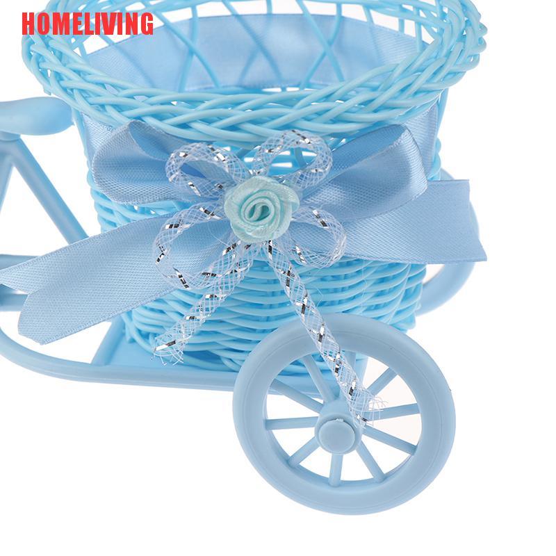 Giỏ Hoa Hình Xe Đạp Ba Bánh Nhỏ Để Bàn Trang Trí Nhà Cửa / Văn Phòng