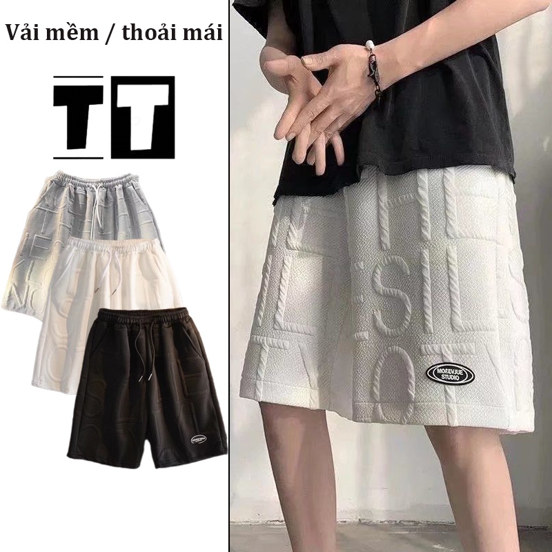 Quần short unisex nam nữ thể thao basic phố Hàn Quốc 3 màu tùy chọn chất liệu cotton LOGO màu đen Có Túi