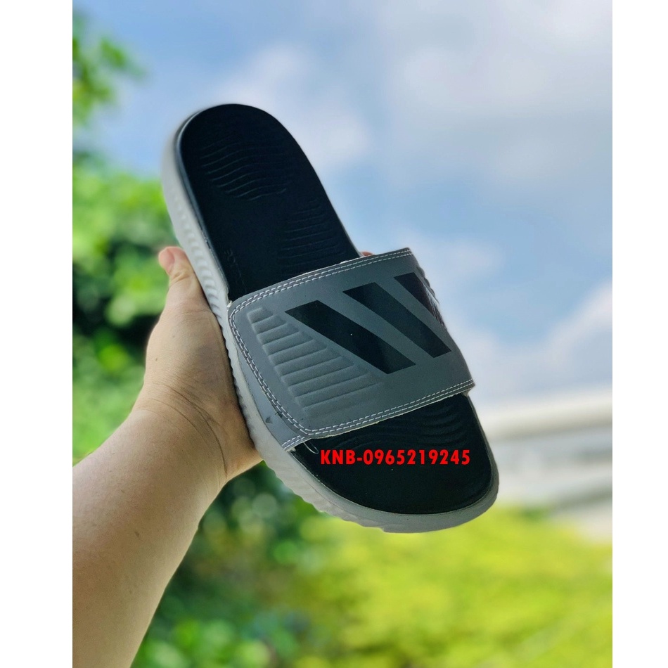 Dép 𝐀𝐃𝐈𝐃𝐀𝐒,dép adidas,dep adidas Alphabounce,dép quai ngang nam nu 3 sọc hàng xịn 1-1 đế dày nhẹ tặng hộp đen quai xám