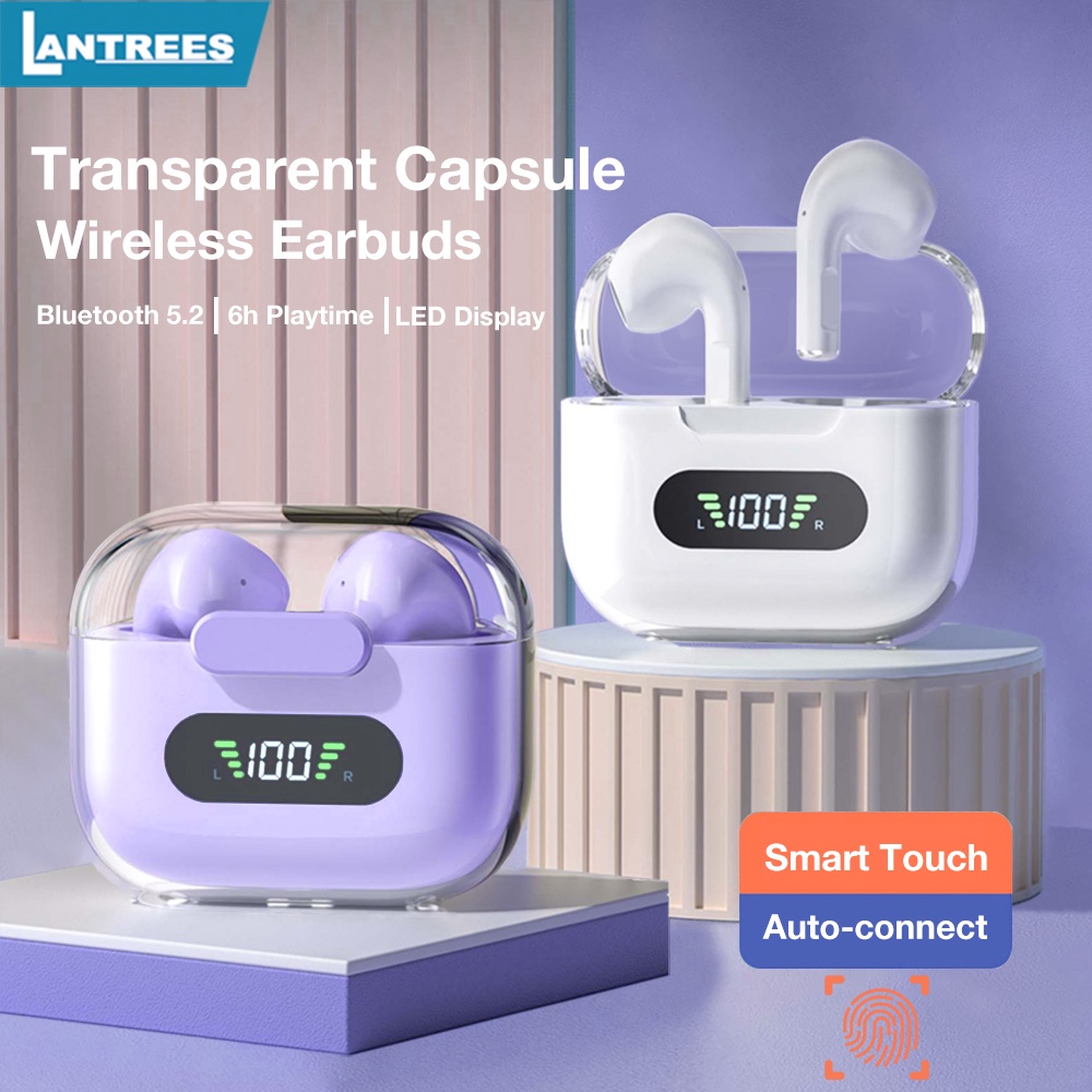 Tai Nghe Bluetooth M16 Pro Bluetooth 5.2 Thiết Kế Trong Suốt Tích Hợp Mic Tiện Dụng