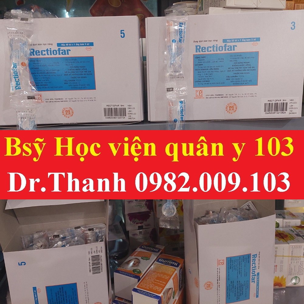 Ống bơm thụt trực tràng hậu môn giảm táo bón rectiofar 5ml và 3ml cho người lớn và trẻ em