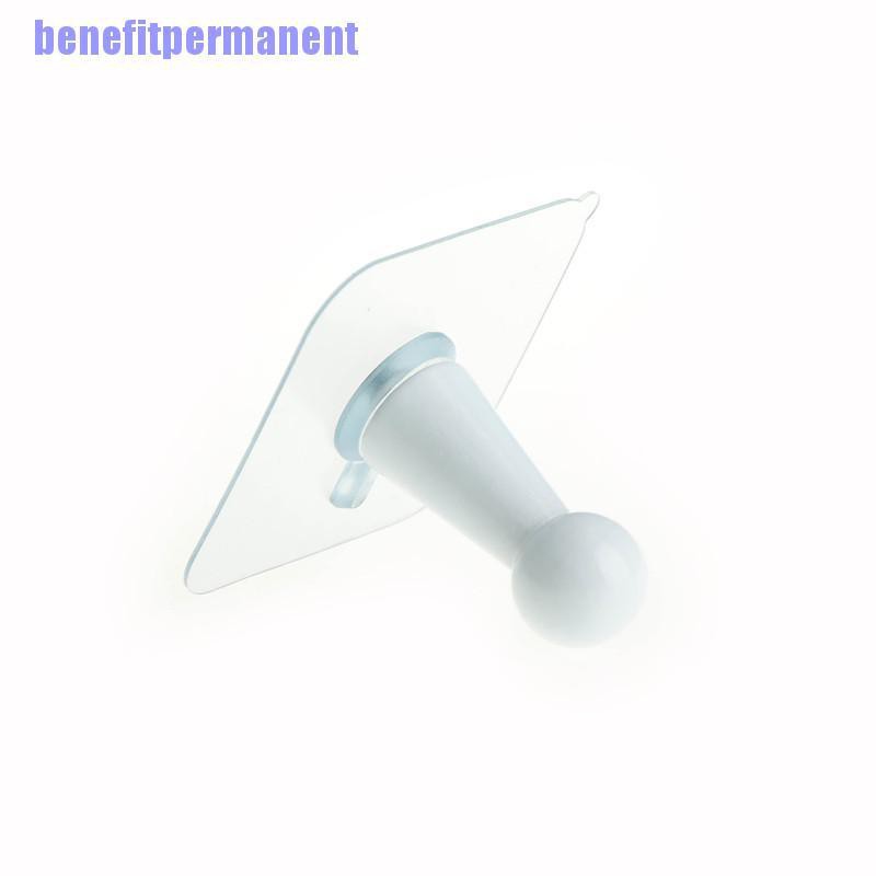 Benefitpermanent✹★ Móc Gỗ Treo Khăn Gắn Tường Tự Dính Không Cần Khoan