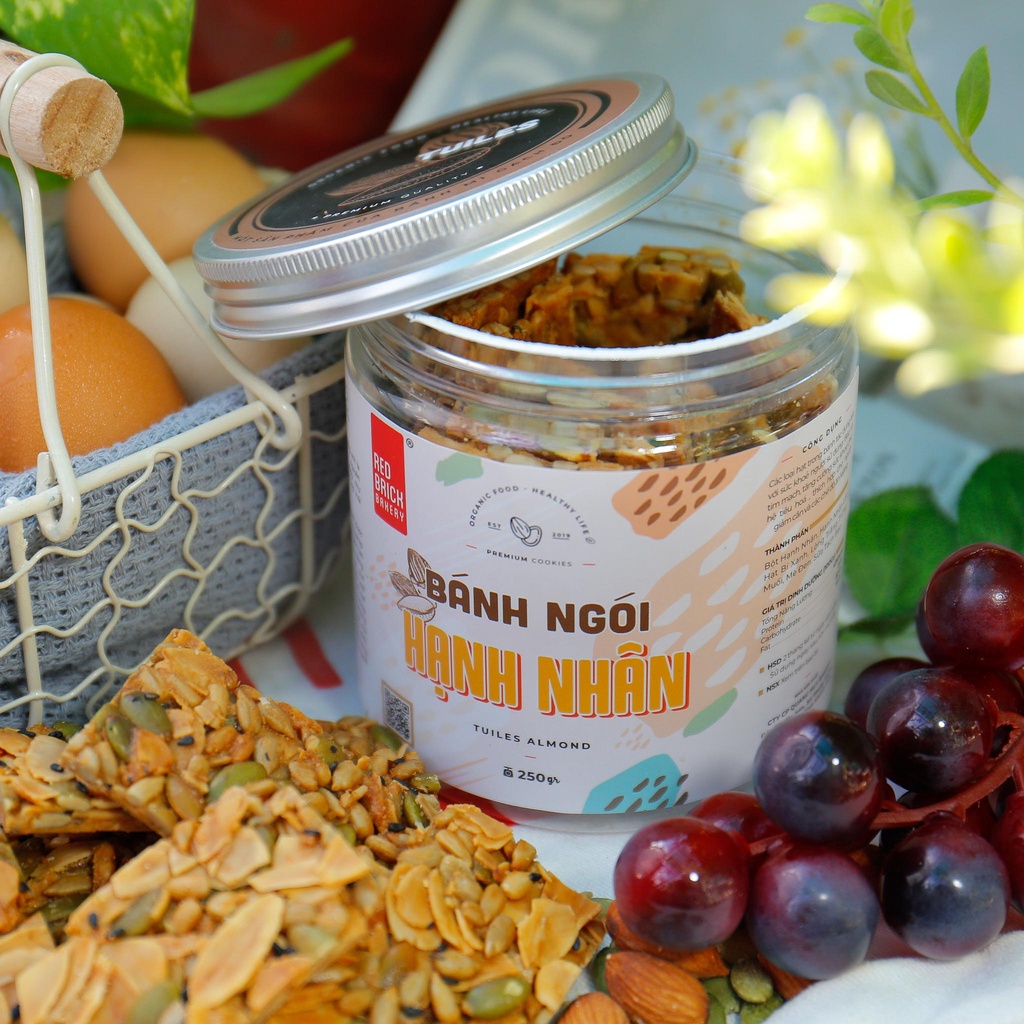 Bánh Ngói Hạnh Nhân 250g Không Đường Không Tinh Bột 100% Từ Hạt Chuẩn Healthy Dinh Dưỡng