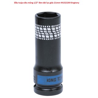 Đầu tuýp siêu mỏng 1/2″ đen dài lục giác 21mm 441521M Kingtony