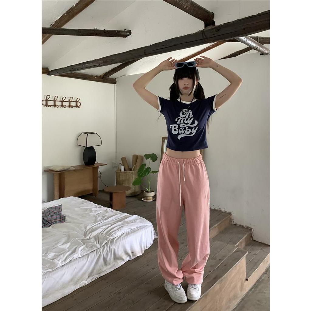 Áo Thun Ngắn Tay Dáng Ôm In Chữ Dễ Phối Đồ Thời Trang Mùa Hè 51285