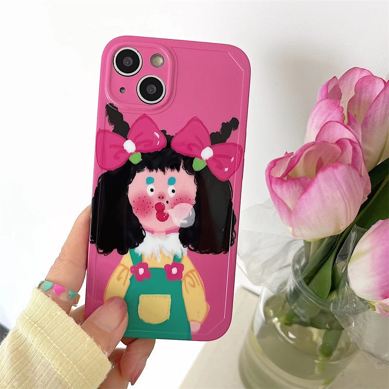 Ốp Điện Thoại Silicon Dẻo Họa Tiết Hoạt Hình Cô Gái Nhật Hàn Dễ Thương Cho Iphone11 12 Xs XR 8P 13