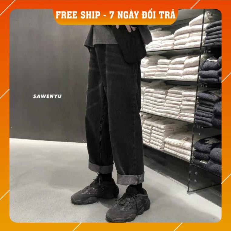 quần jean ống rộng baggy lưng cao nam nữ unisex