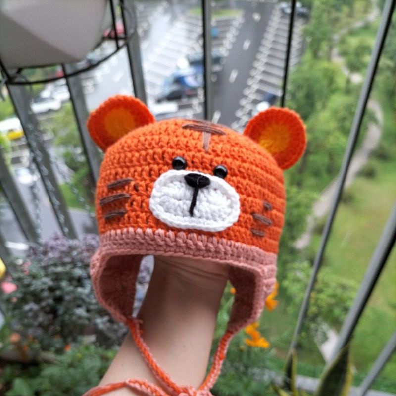 mũ len hổ con cho bé