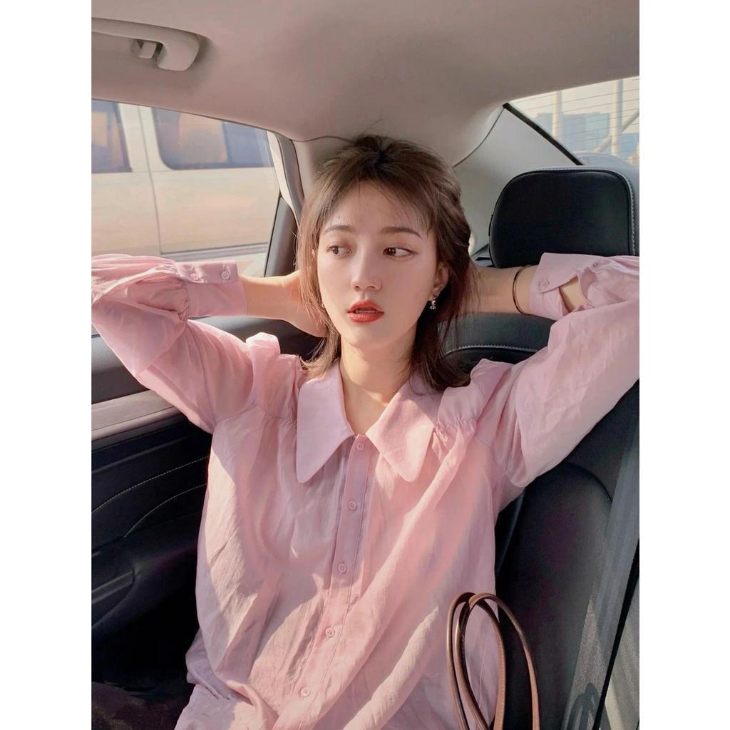 Áo Sơ Mi Tay Dài Màu Hồng Thời Trang Cho Nữ 61514 61514