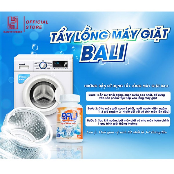Bột Tẩy Vệ Sinh Lồng Máy Giặt Chính Hãng Bali Diệt Khuẩn Hiệu Quả