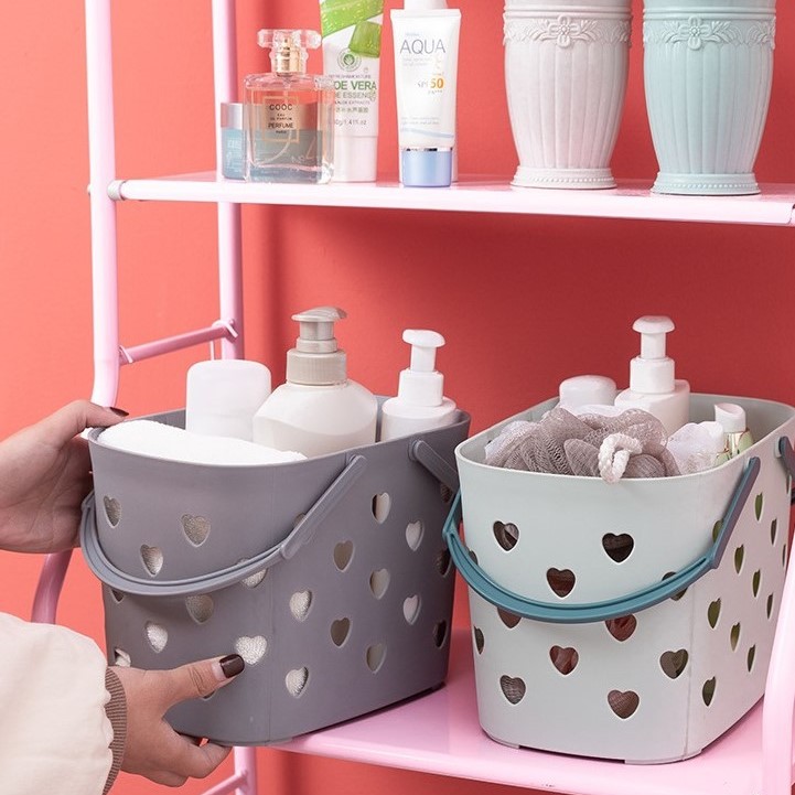 GIỎ nhựa đựng đồ phòng tắm đa năng, rổ nhựa có quai xách để đồ phòng vệ sinh