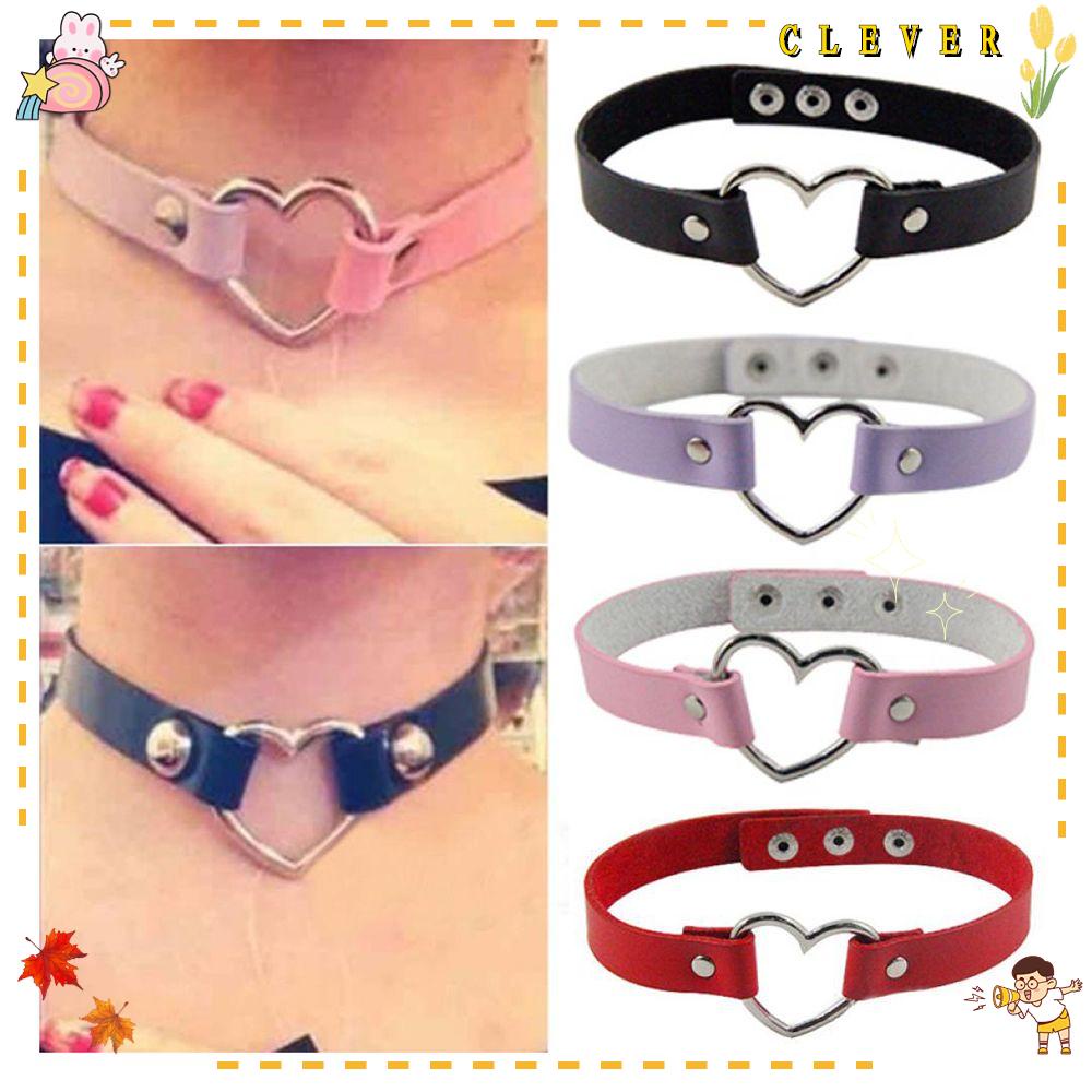 Vòng cổ choker bằng da đính đinh tán kiểu Gothic