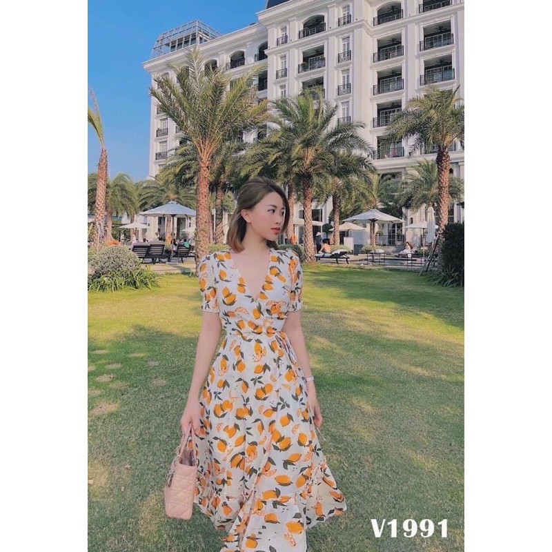 VNU143 - VÁY LEMON DRESS CỔ TIM CHÂN BÈO