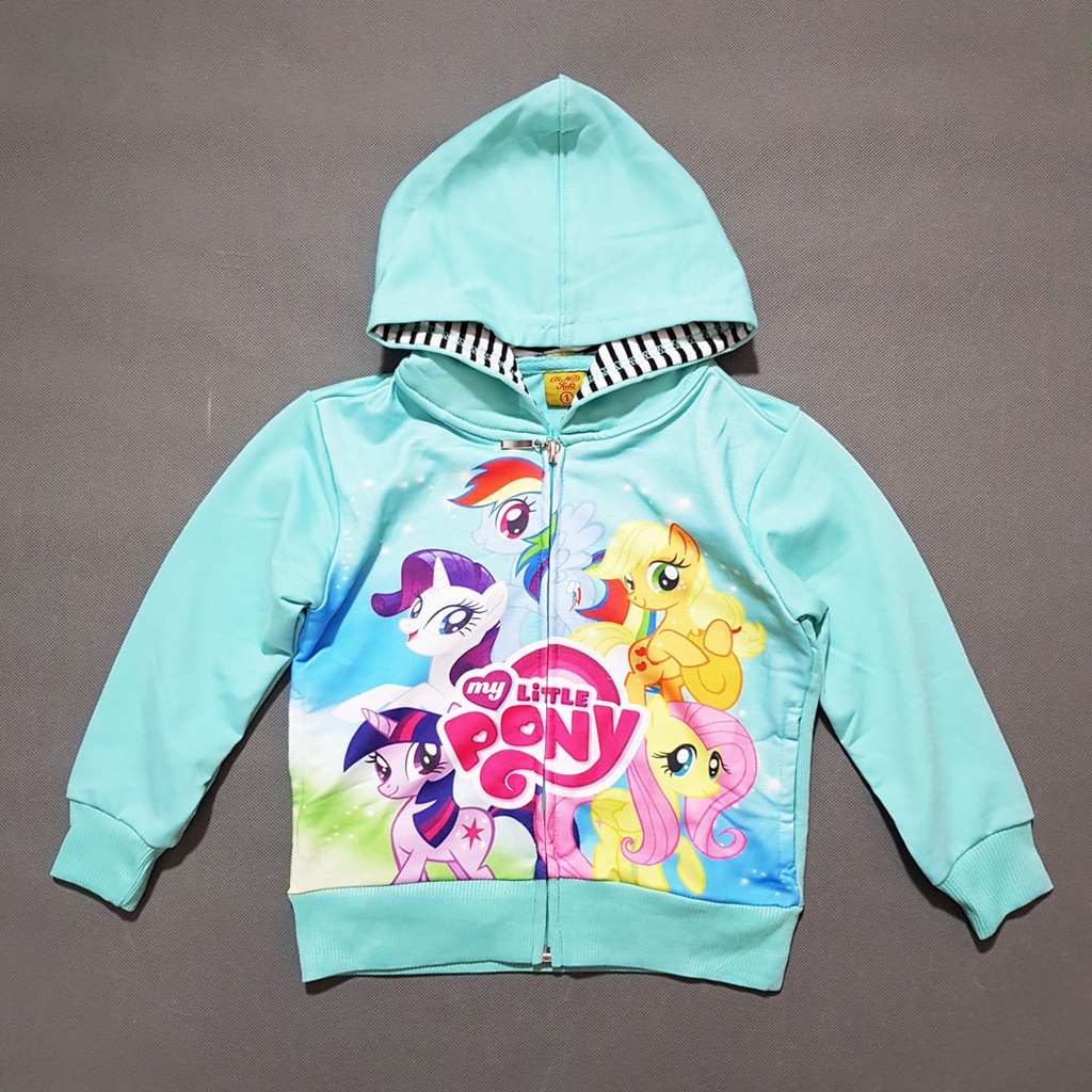 Áo khoác cotton mềm mát hình ngựa pony bảy sắc cầu vồng bé 10-45kg