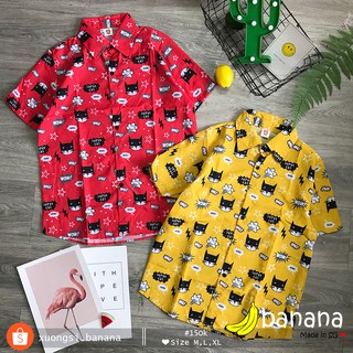 [🍌Banana]- Áo sơ mi hoạt hình mèo Batman (M, L, XL)