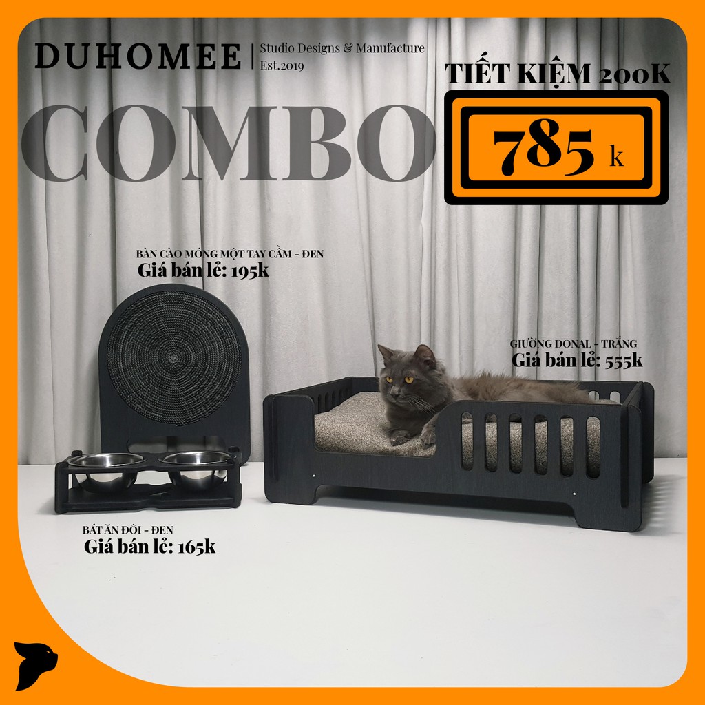 [COMBO KHUYẾN MÃI] Bộ sản phẩm nội thất thú cưng Donal - Cùng về nhà mới với Duhomee