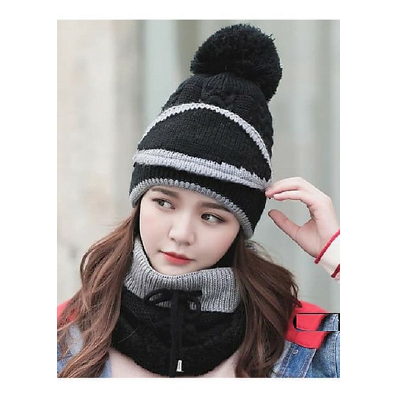 Set Khăn Mũ Len kèm Khẩu trang-MŨ LEN NAM NỮ KÈM KHĂN CỔ HÀN QUỐC CAO CẤP HÀNG HÓT