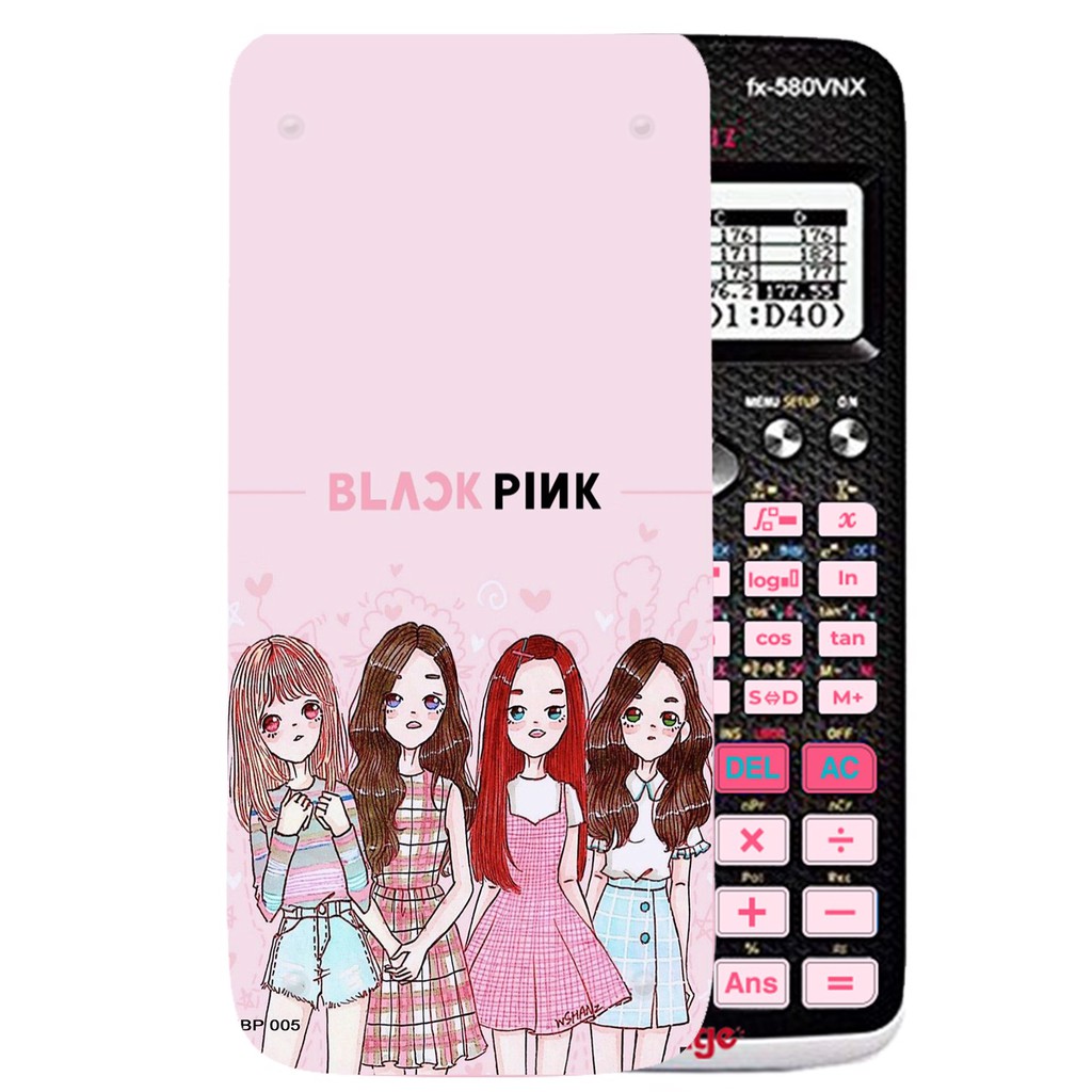 Decal BTS, BLACKPINK dán máy casio 580vnx, casio 570vnplus, casio 570esplus, Vinacal esplus chống trầy xước