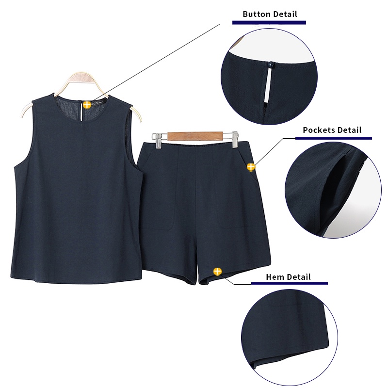 Zanzea Set Áo 2 Dây + Quần Short Trơn Màu Thời Trang Dành Cho Nữ