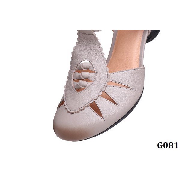 G081 - ENDA KISUHI Giày Sandal Da Thật Handmade Mũi Tròn