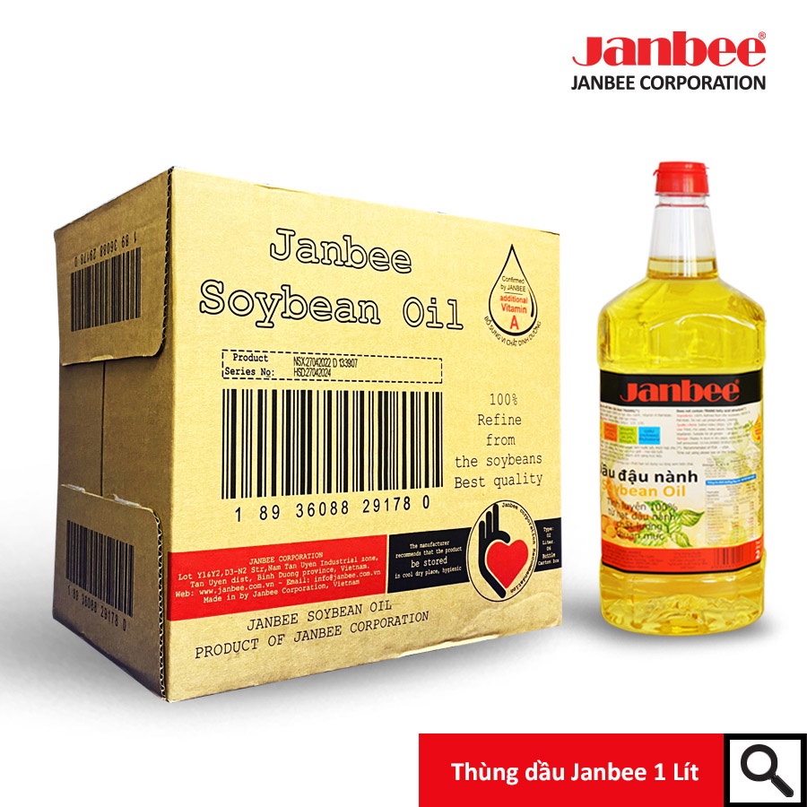 Dầu Đậu Nành Janbee 2L 1 Thùng - 6 Chai