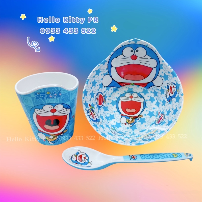 Set muỗng, ly, tô 3D Doremon Doraemon