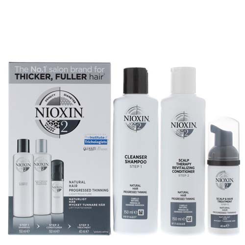 NIOXIN HỆ THỐNG 2  TÓC MẢNH - TỰ NHIÊN TÓC ĐÃ RỤNG/ TÓC THƯA  BỘ DẦU GỘI NIOXIN TRIALKIT CHỐNG RỤNG 