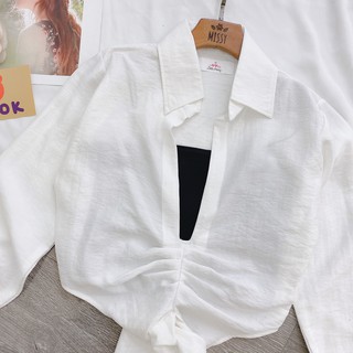 (LOẠI 1) Set áo trắng cột eo