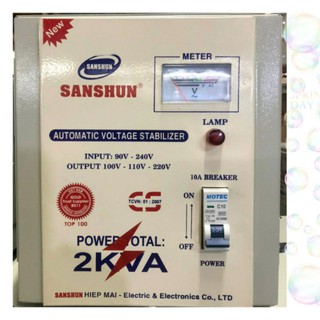 Ổn áp Sanshun(Hashima) 2KVA dãi 90V bảo hành 3 năm