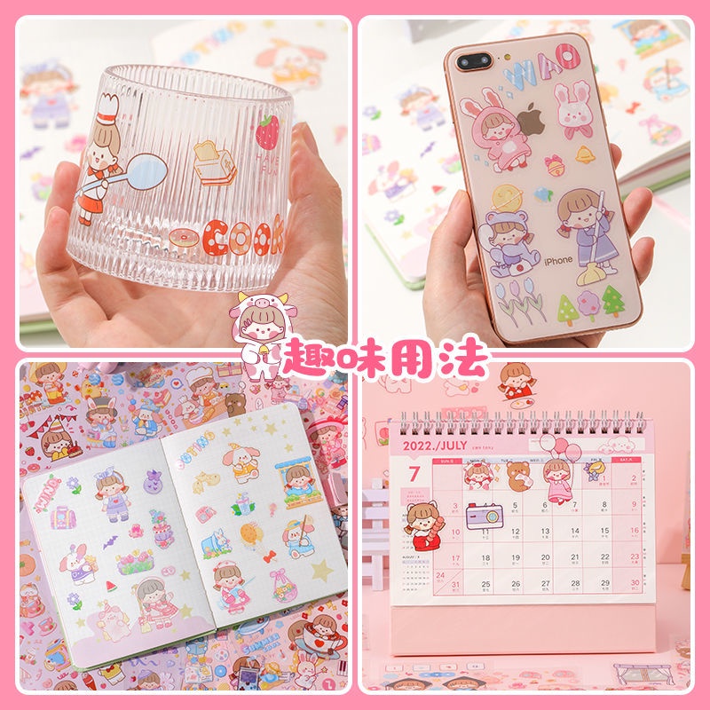 Set 25 tờ sticker INFEEL.ME PET họa tiết hoạt hình trang trí sổ tay chống thấm nước